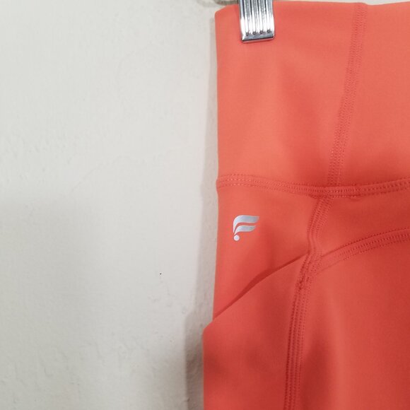 Fabletics PureLuxe Orange Crop Leggings with Sides Pockets Size S - Picture 6 of 8